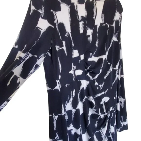 New York & Co. Silky Feel Black White XL Dress - Picture 2 of 13